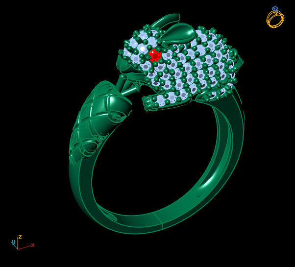 rabbit ring 3D print model_1