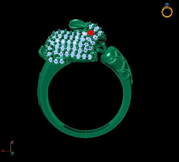 rabbit ring 3D print model_3