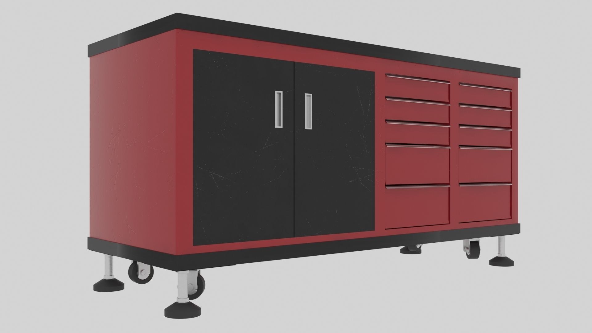 Workshop Service Trolley set 3D Model Collection_5