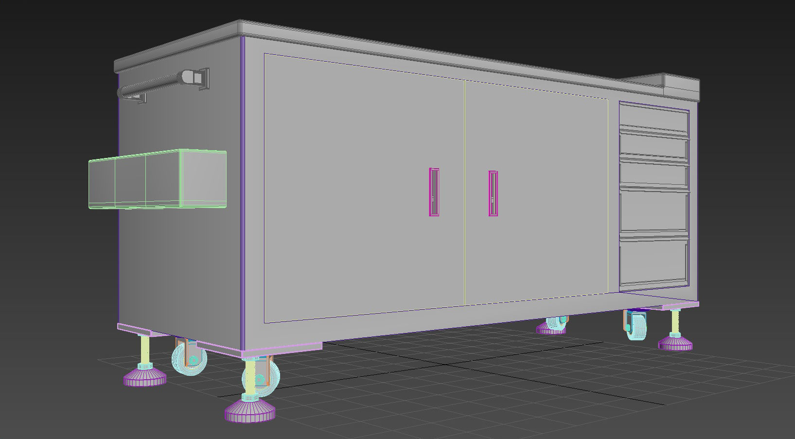 Workshop Service Trolley set 3D Model Collection_18