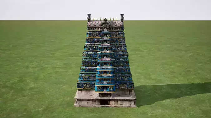 Meenakshi Temple Low-poly 3D model