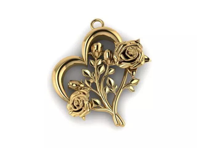 Rose pendant 3D print model_0