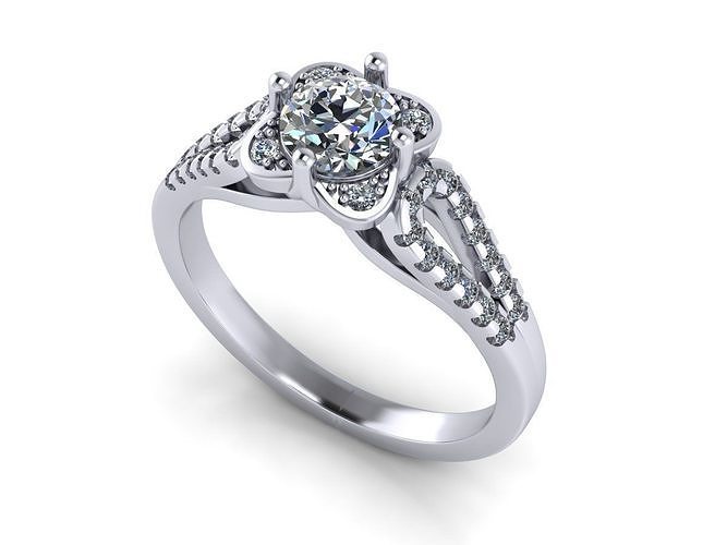Classic diamond ring 3D print model