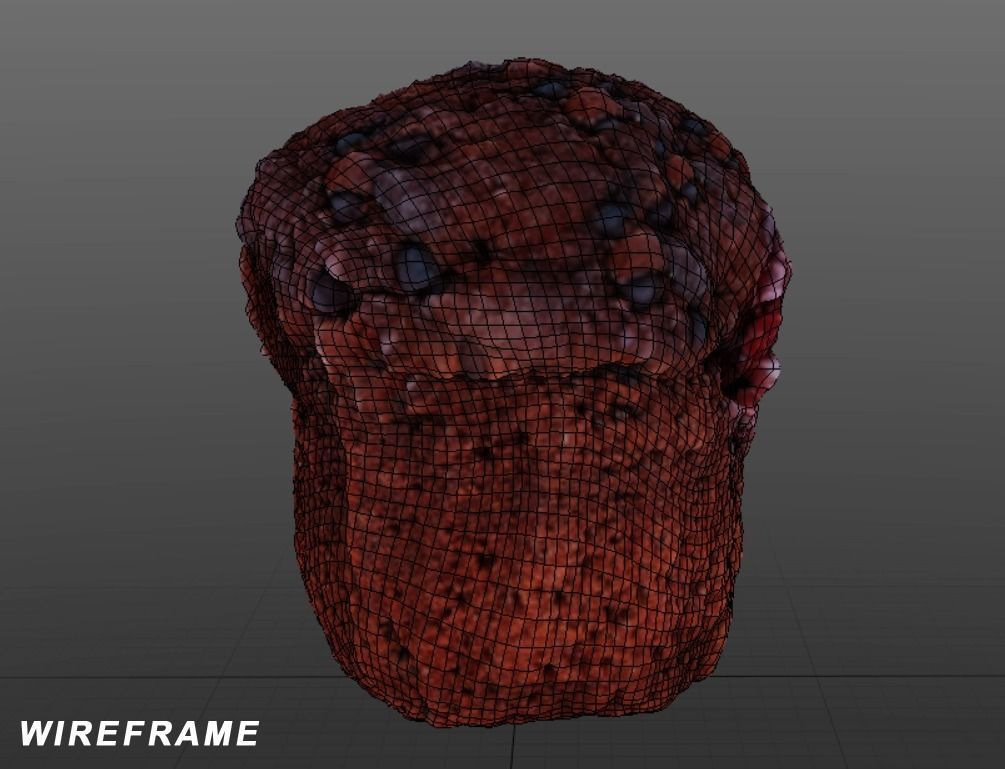 Muffin piece of cake Low-poly 3D model_4