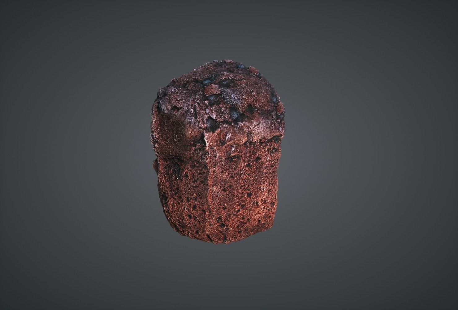 Muffin piece of cake Low-poly 3D model_2