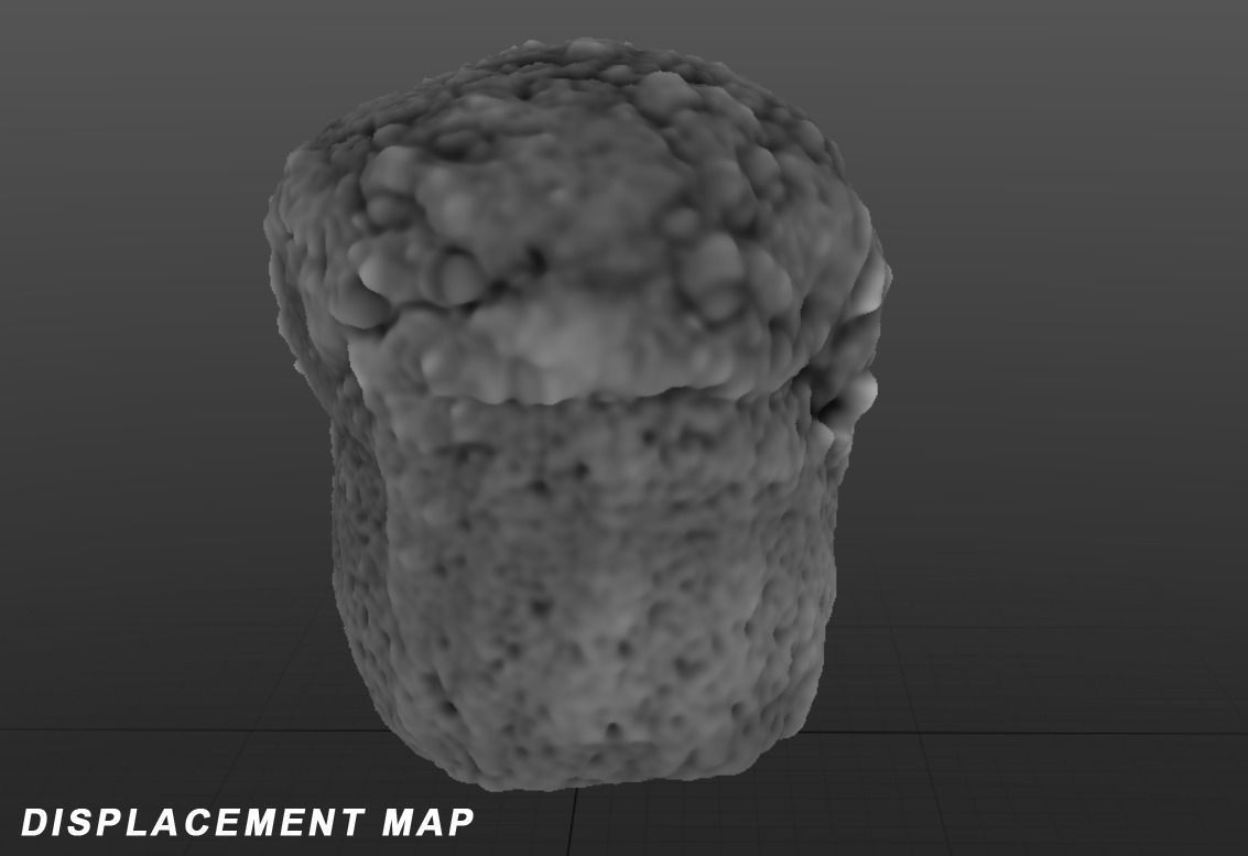 Muffin piece of cake Low-poly 3D model_3