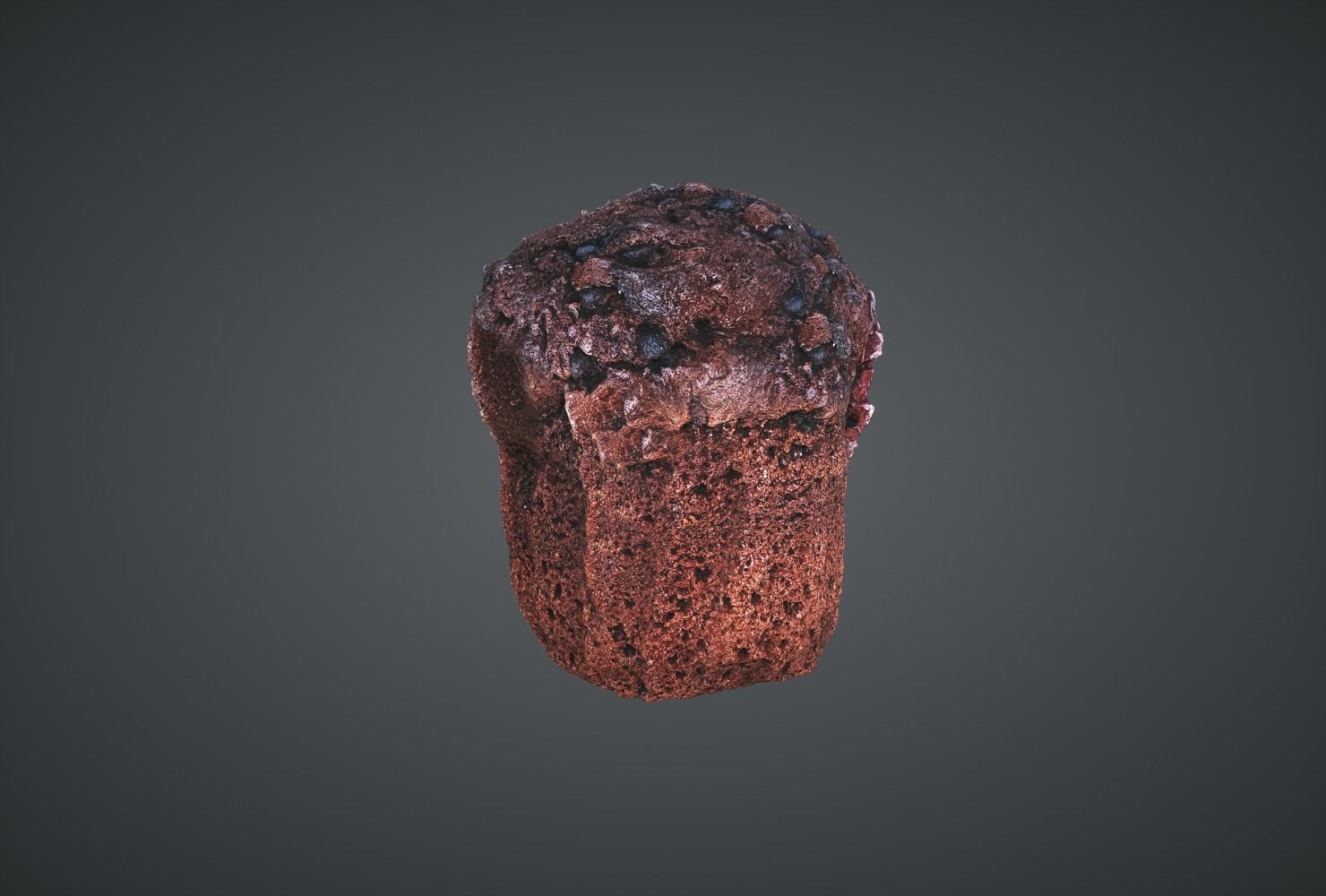 Muffin piece of cake Low-poly 3D model_1