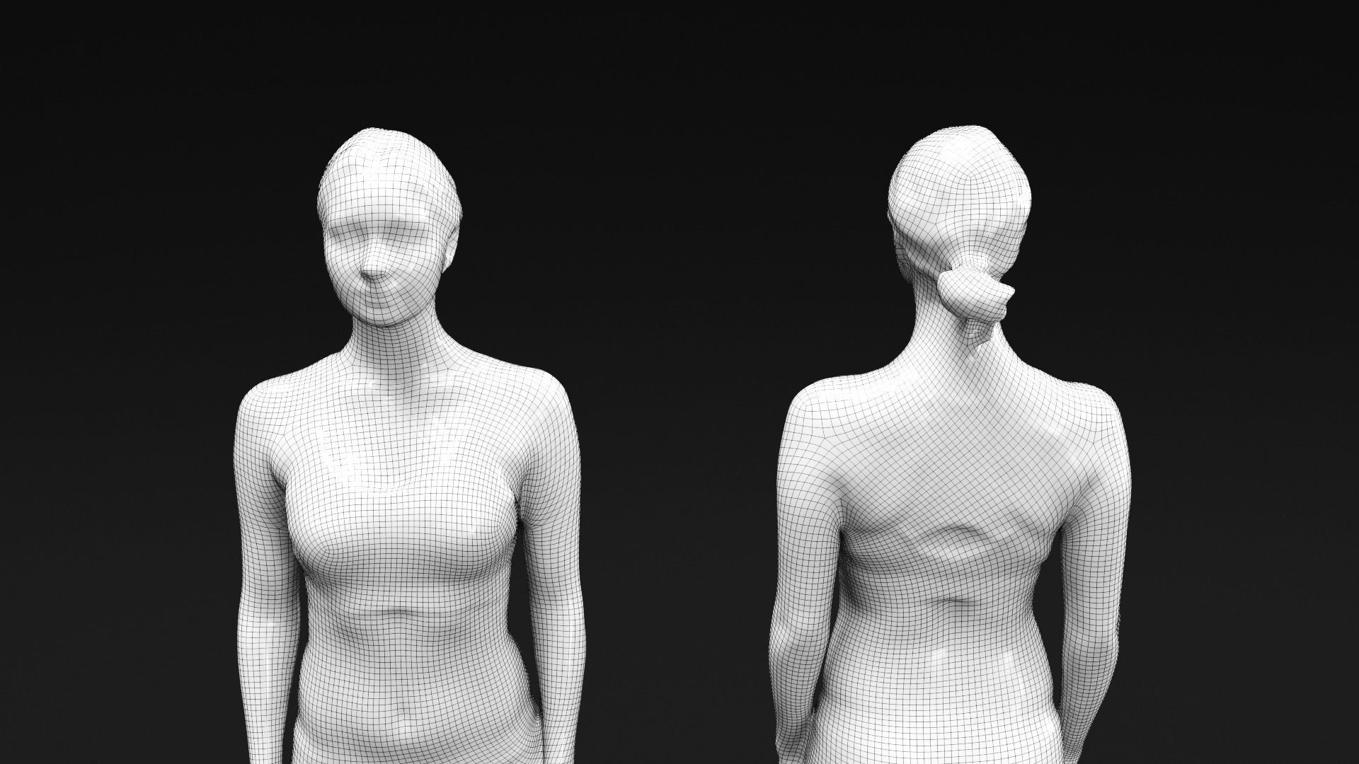 Scan sporty female 10 Low-poly 3D model_7