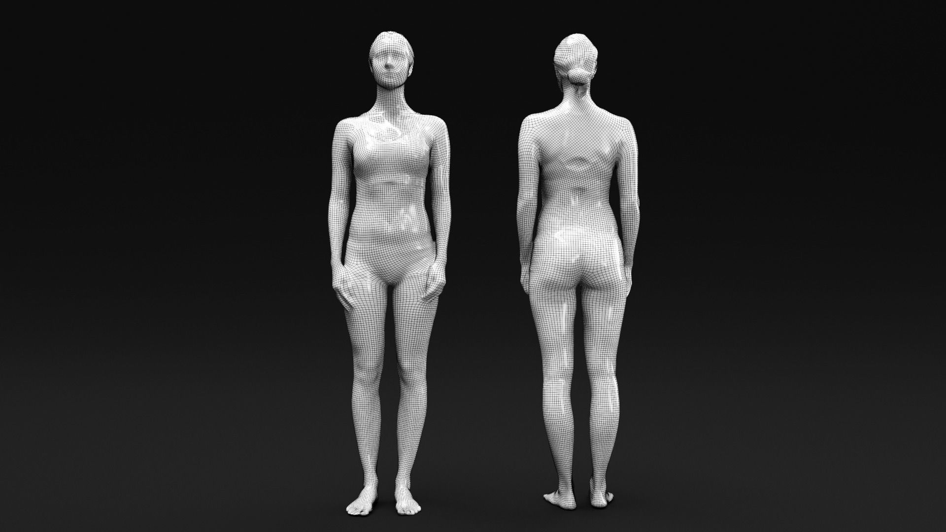Scan sporty female 10 Low-poly 3D model_6