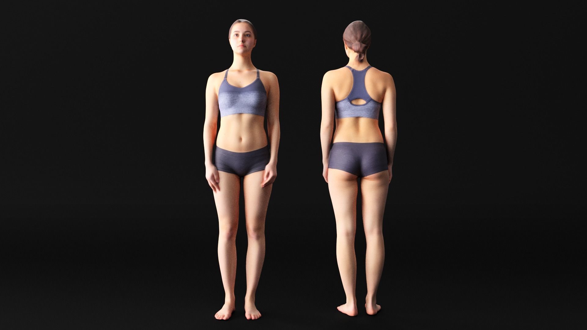 Scan sporty female 10 Low-poly 3D model_2
