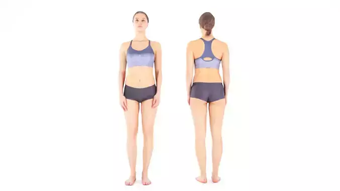 Scan sporty female 10 Low-poly 3D model