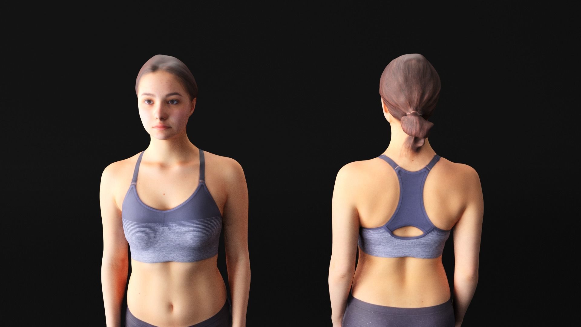 Scan sporty female 10 Low-poly 3D model_3