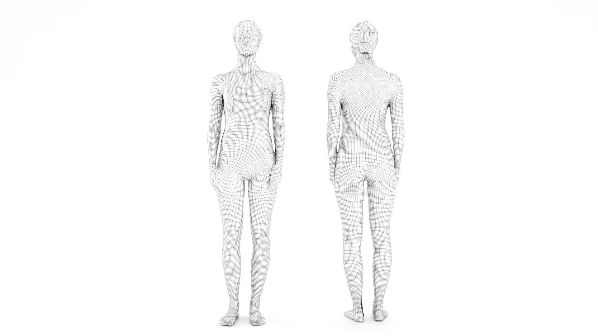 Scan sporty female 10 Low-poly 3D model_4