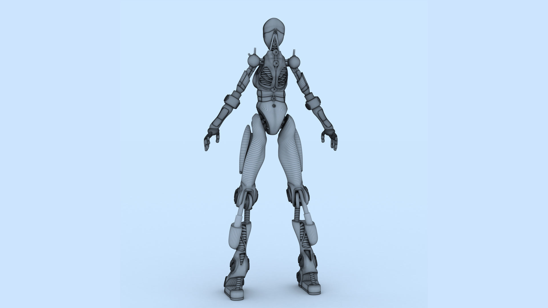 Female Robot 1 - FR01 3D print model_9