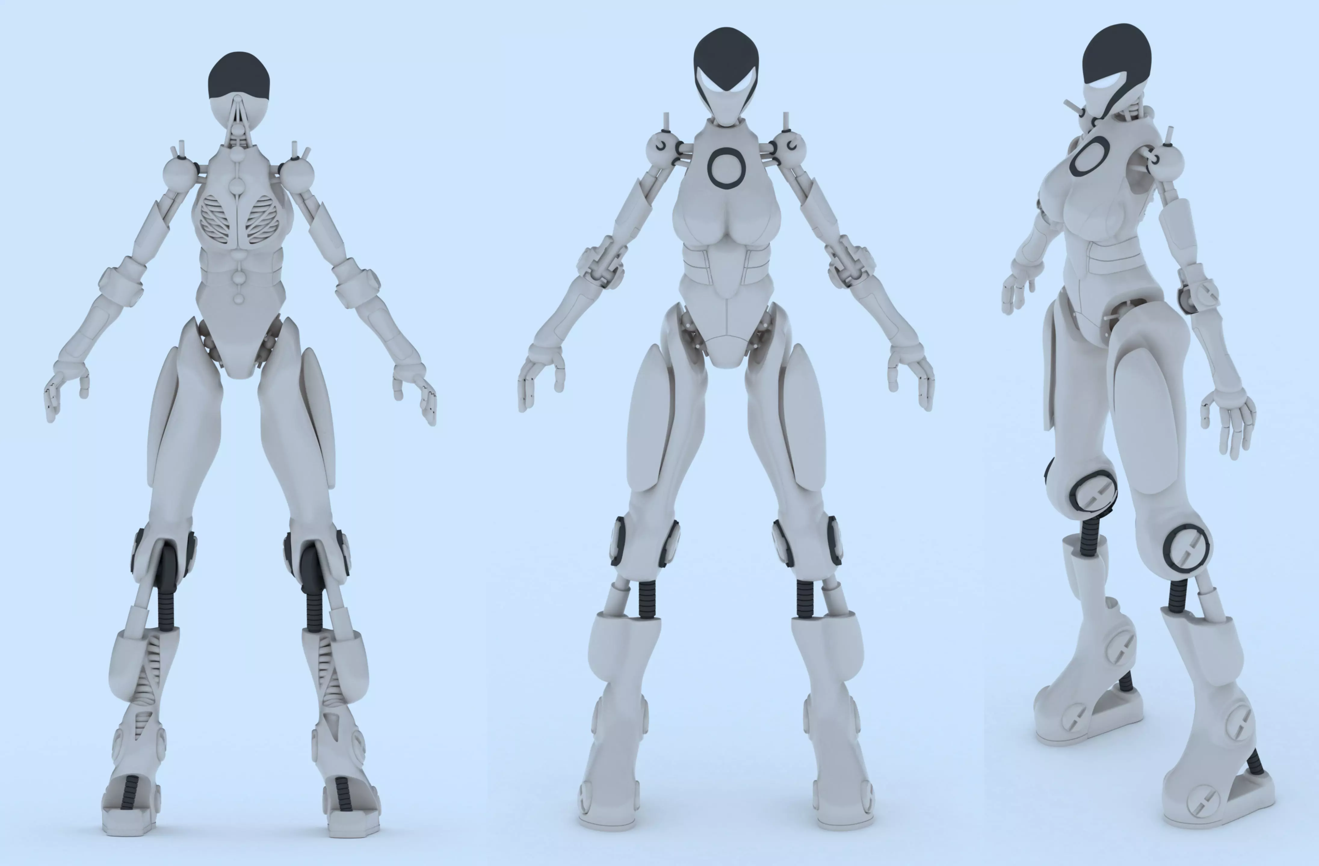 Female Robot 1 - FR01 3D print model_0