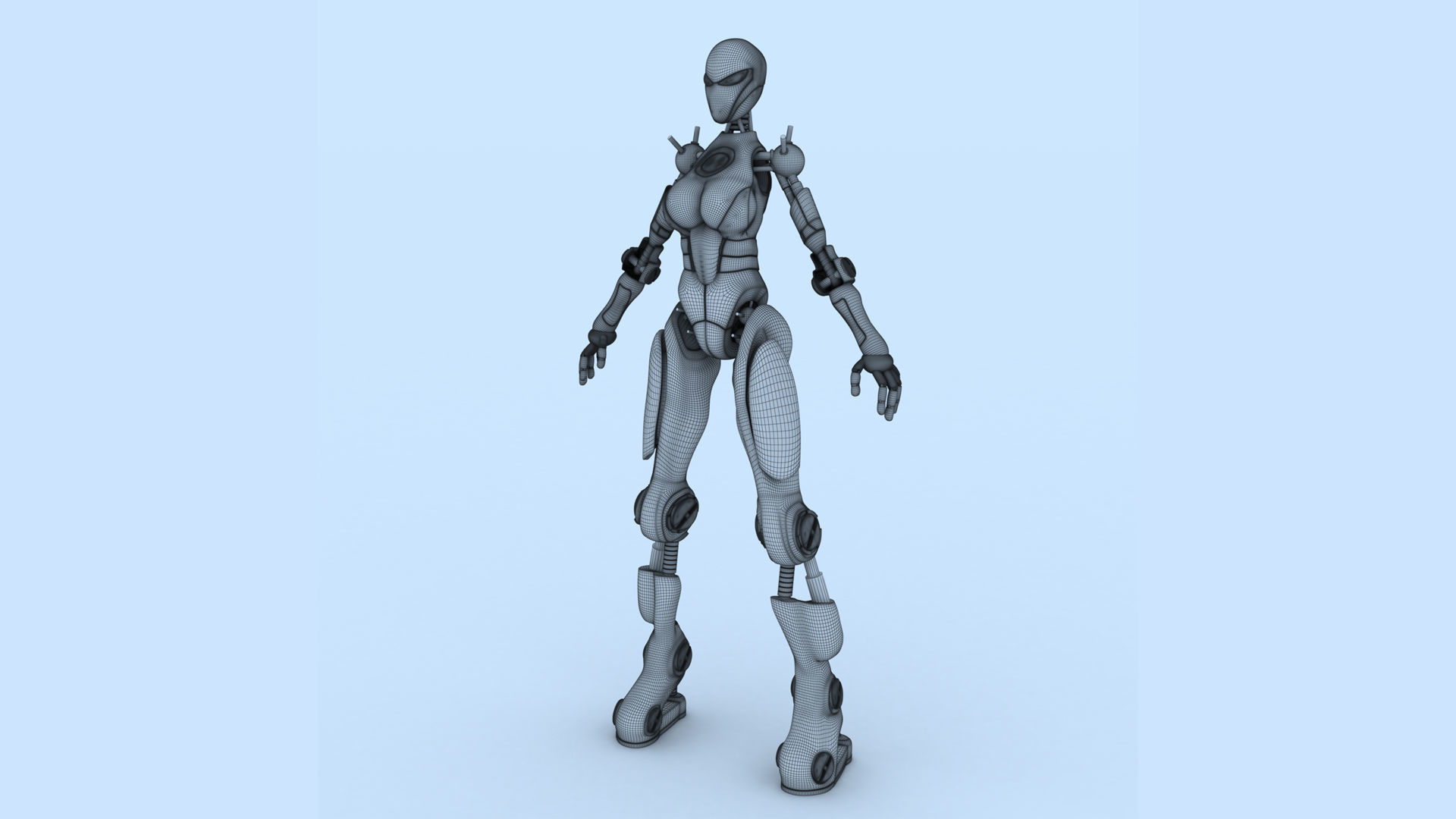 Female Robot 1 - FR01 3D print model_8