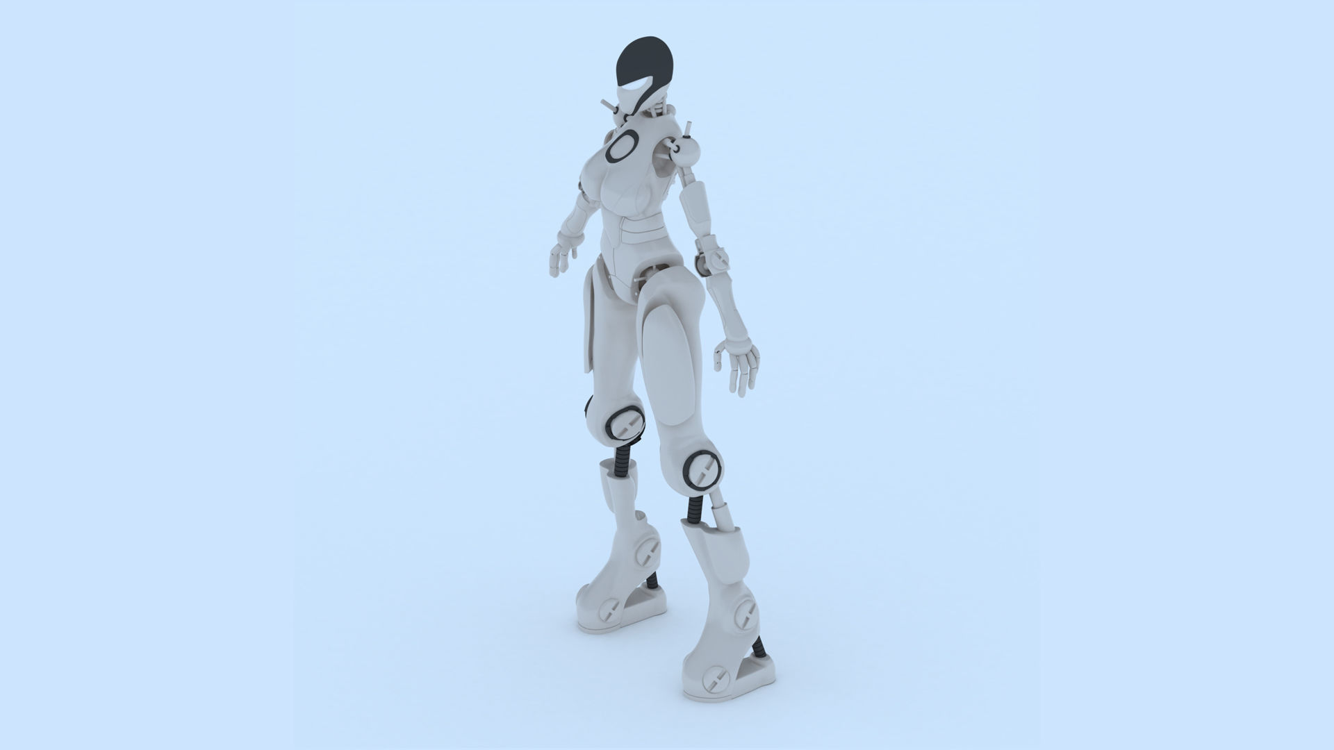 Female Robot 1 - FR01 3D print model_2