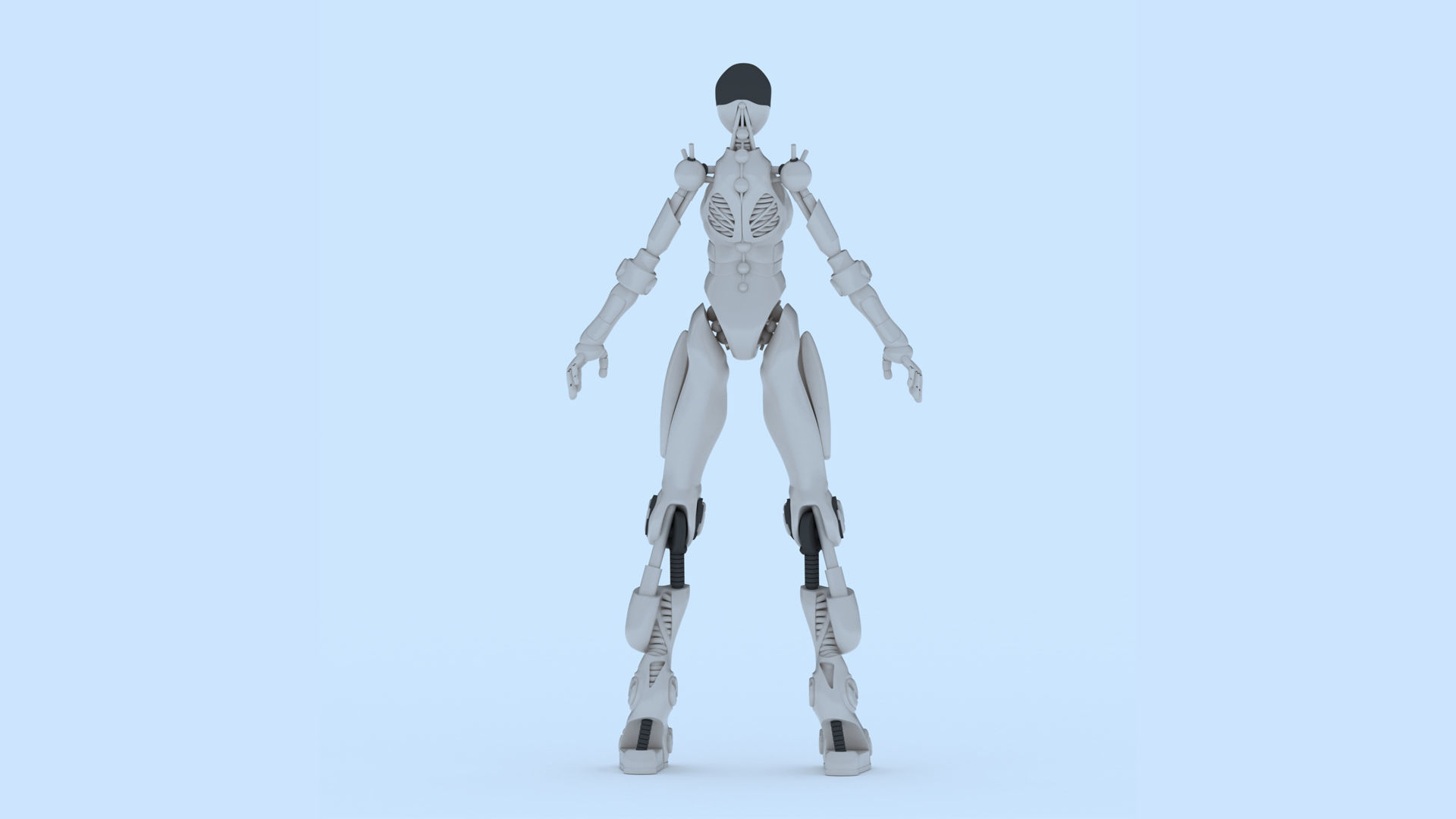 Female Robot 1 - FR01 3D print model_4