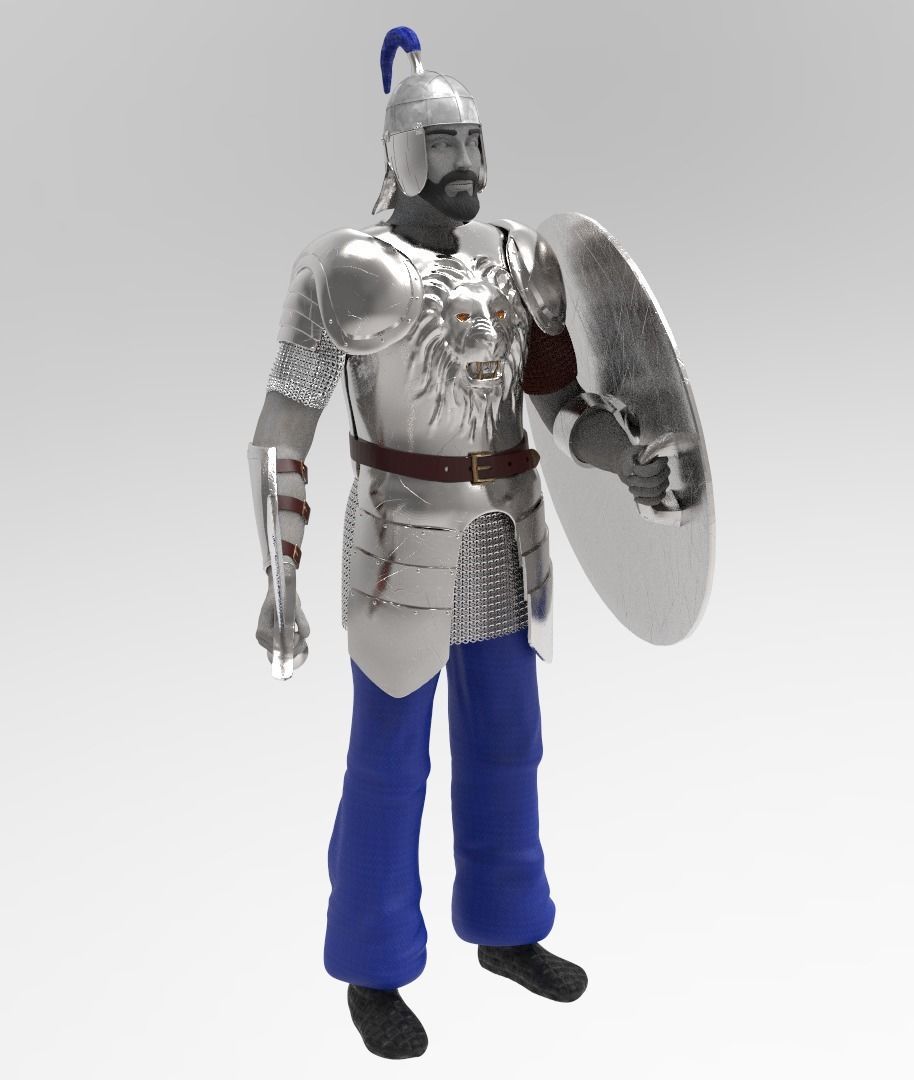 Huskarl toy soldier in armor Free 3D model_4