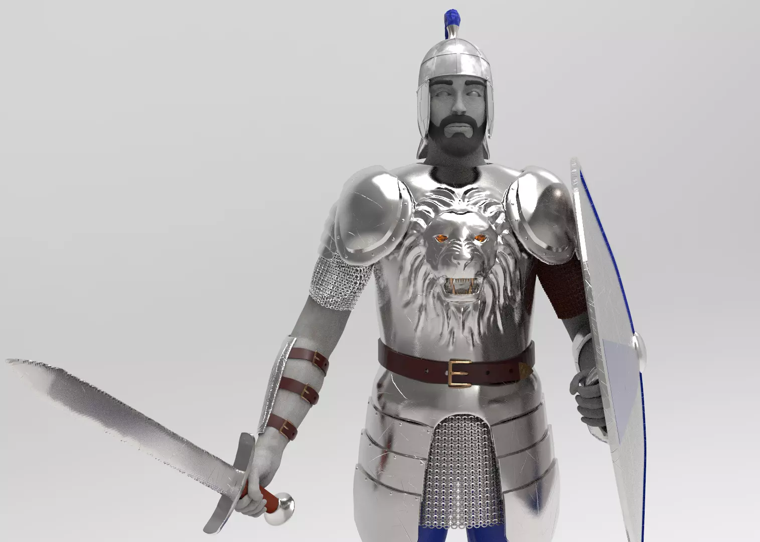 Huskarl toy soldier in armor Free 3D model_0