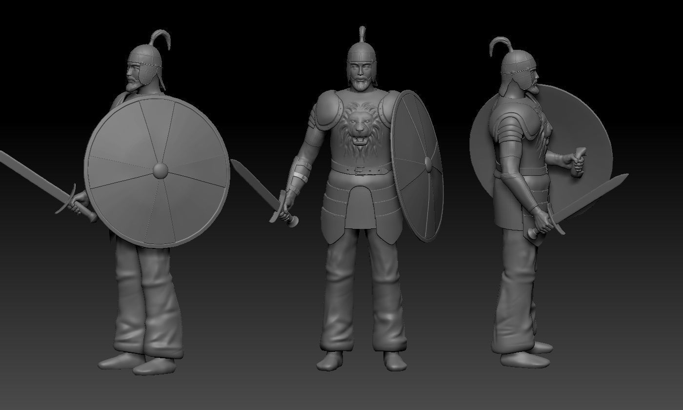 Huskarl toy soldier in armor Free 3D model_2