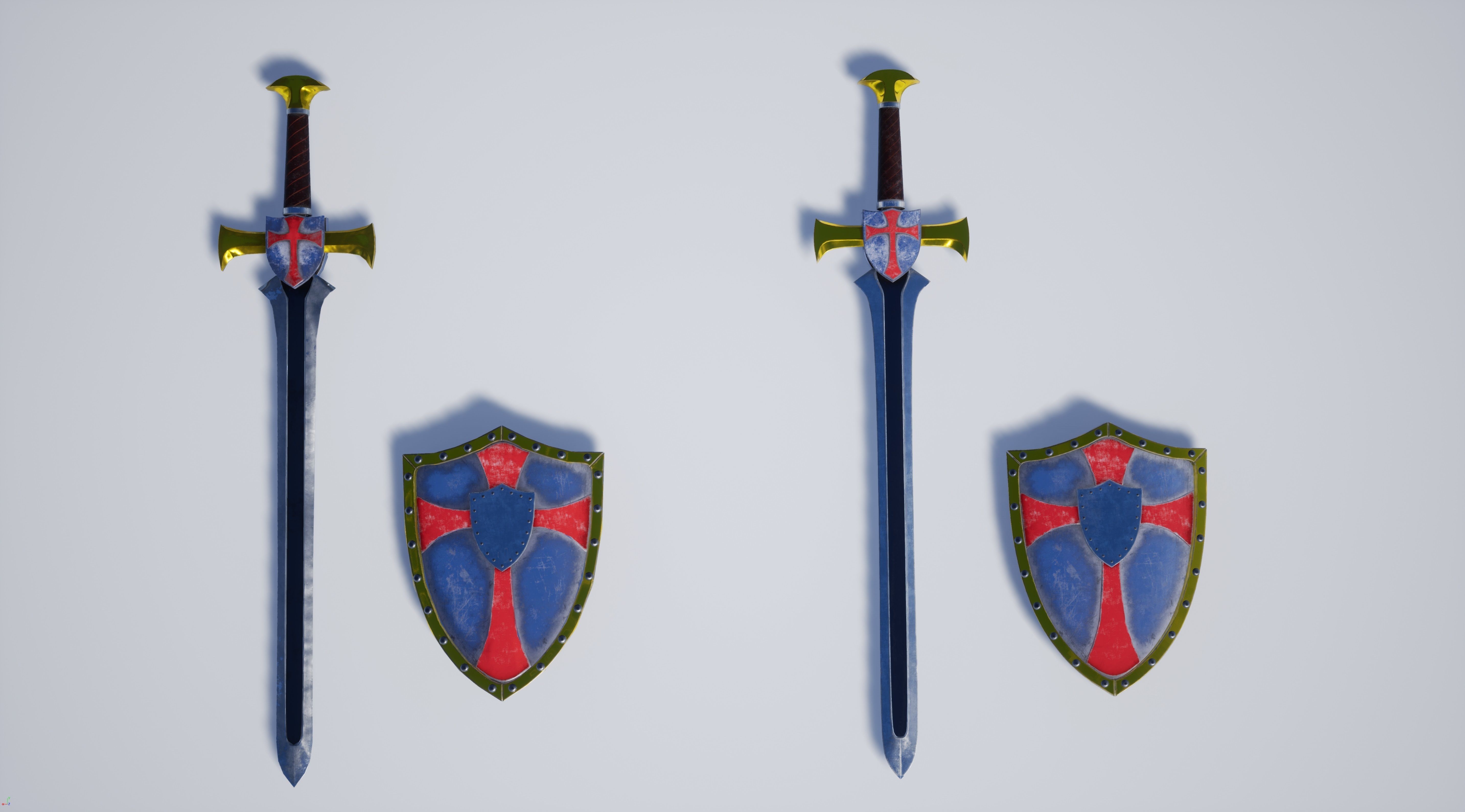 Cross Knight Weapon Pack 1 3D Model Collection_1