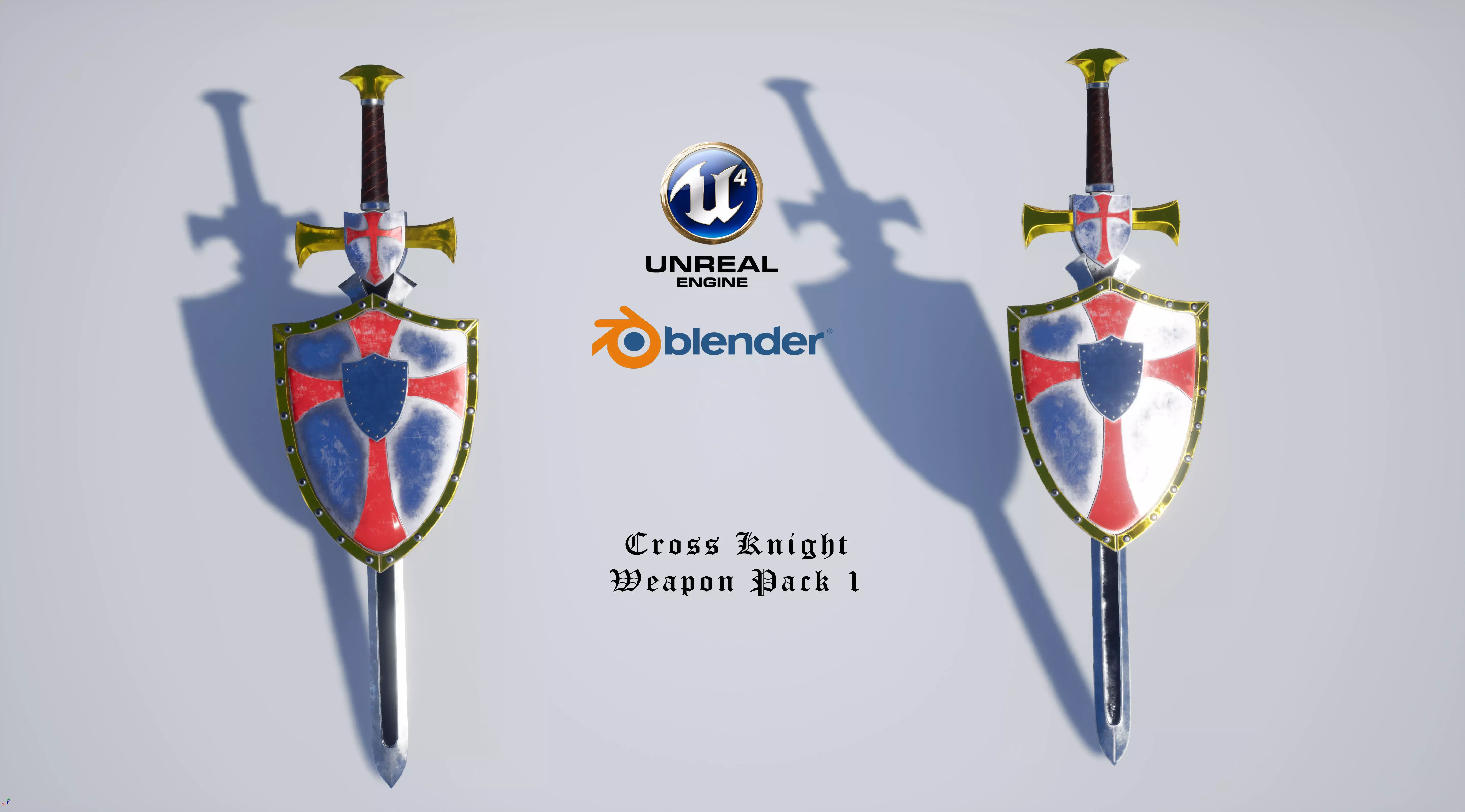 Cross Knight Weapon Pack 1 3D Model Collection_0