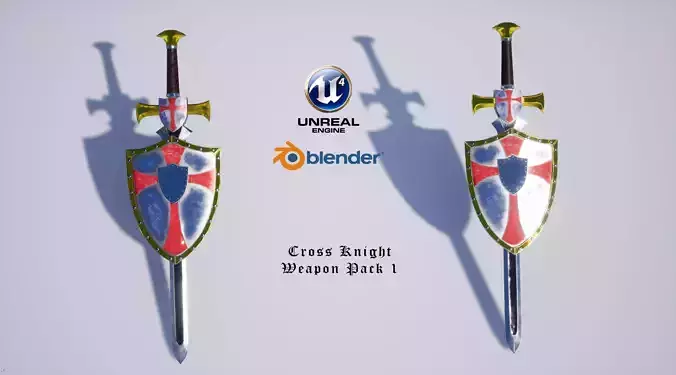 Cross Knight Weapon Pack 1 3D Model Collection