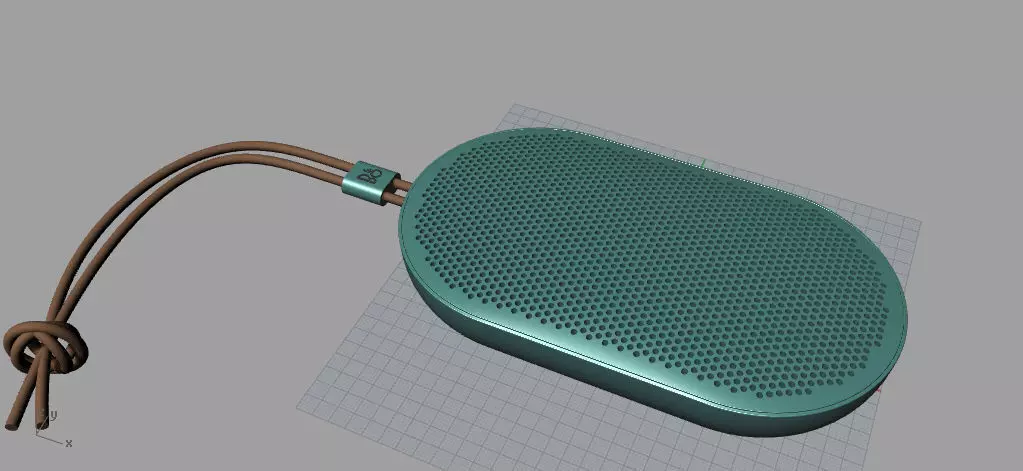 beoplay p2 green speaker Low-poly 3D model_0