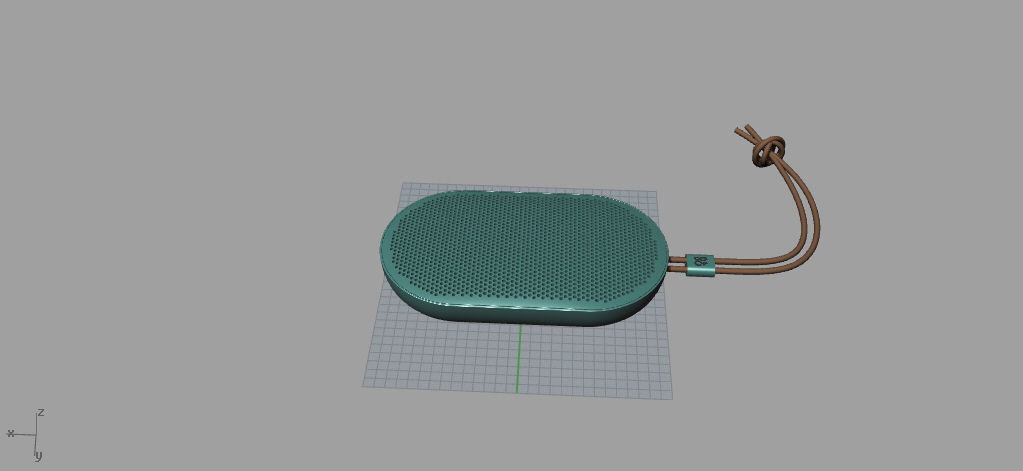 beoplay p2 green speaker Low-poly 3D model_1