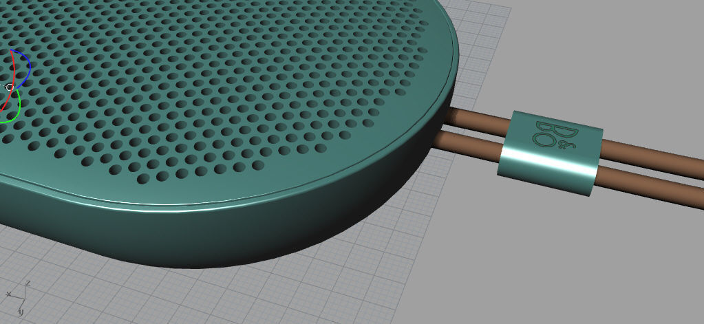 beoplay p2 green speaker Low-poly 3D model_3
