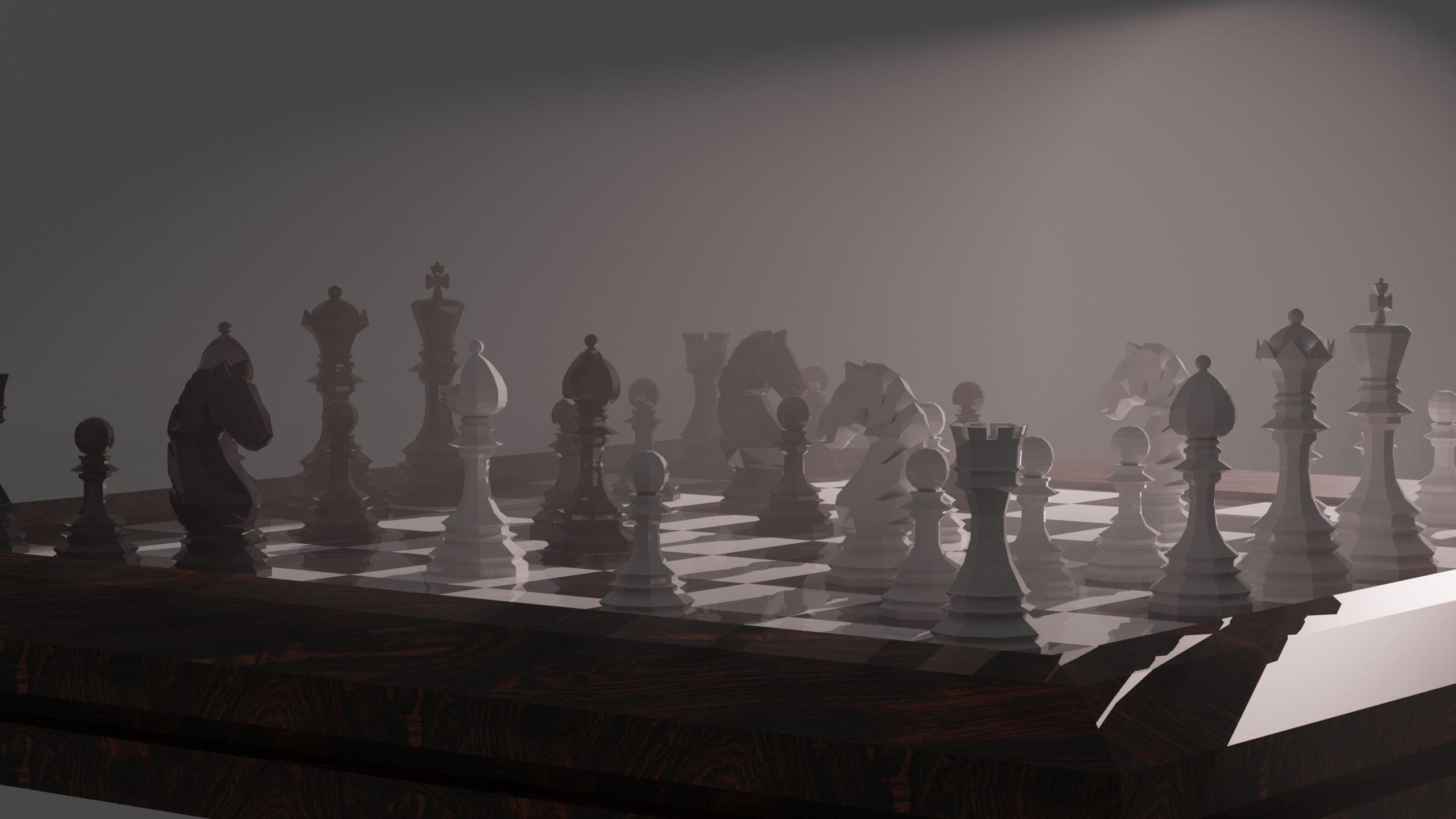 Low Poly Chess Set 3D print model_3