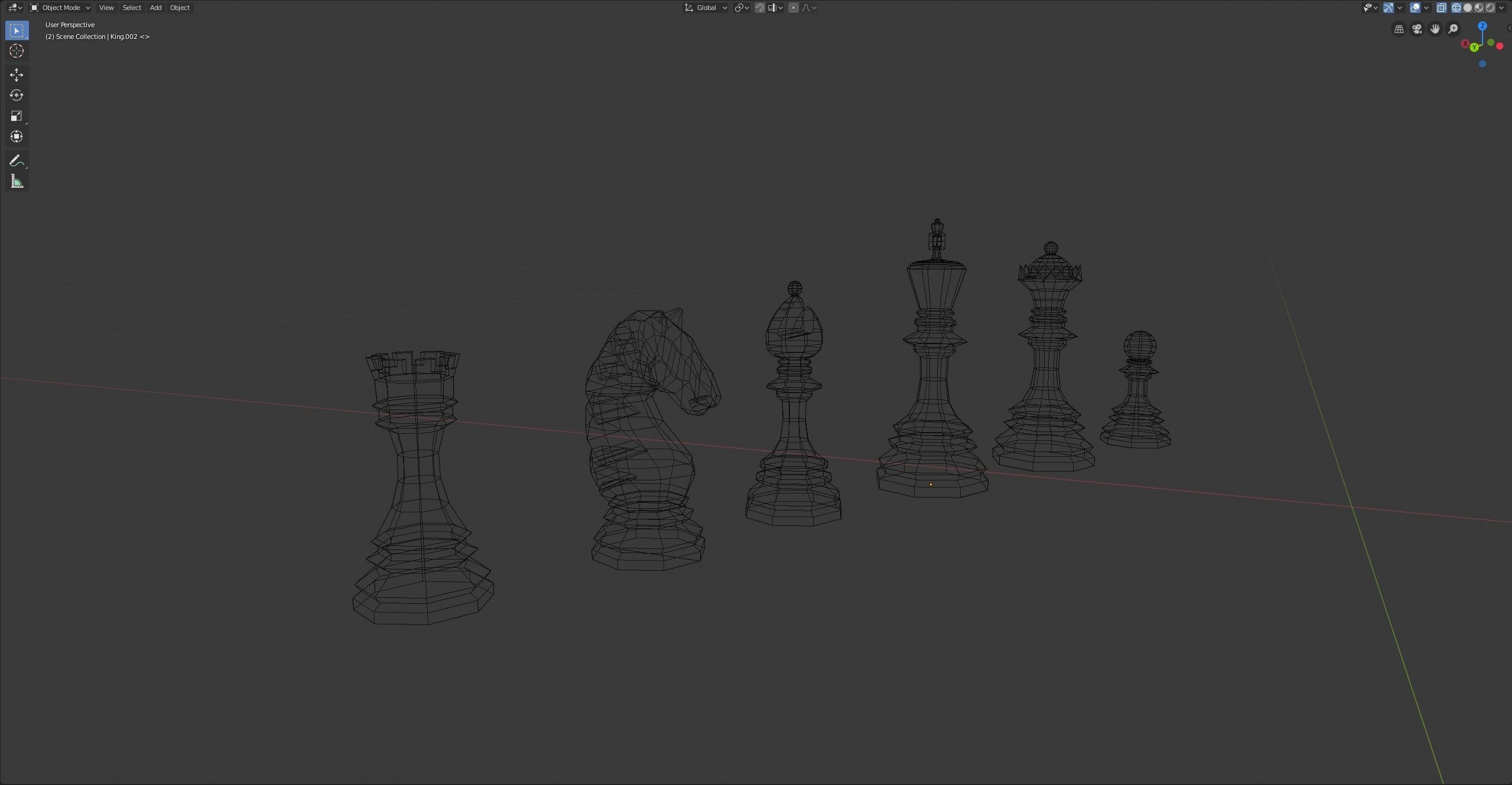 Low Poly Chess Set 3D print model_9