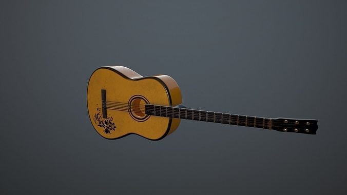 Guitar acoustic Low-poly 3D model