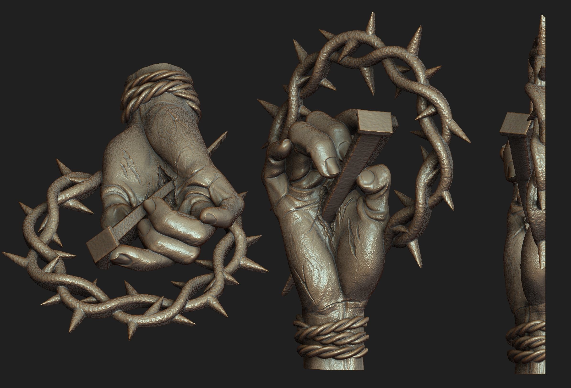 Hand of Jesus Pendant 3D print model_2
