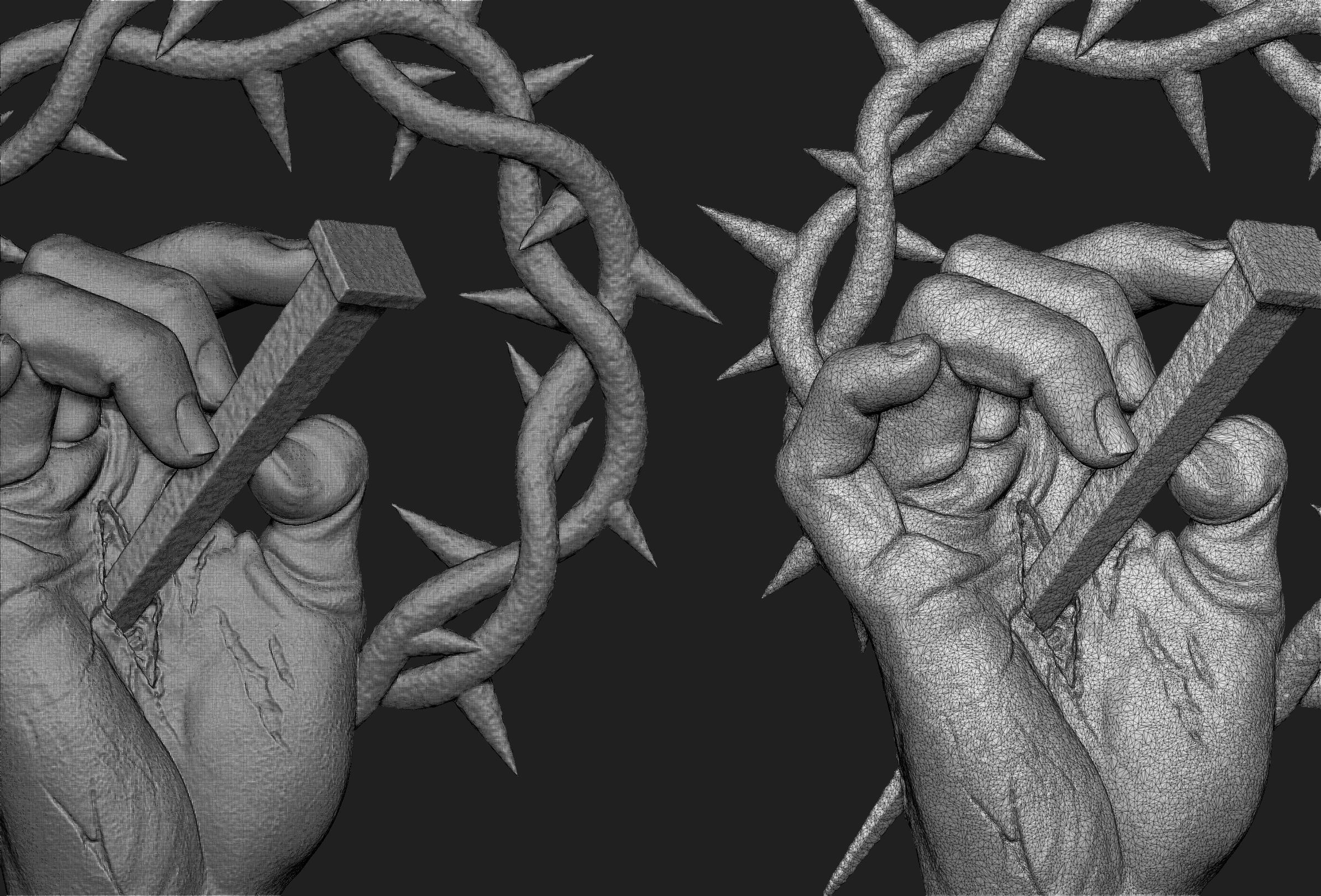 Hand of Jesus Pendant 3D print model_5