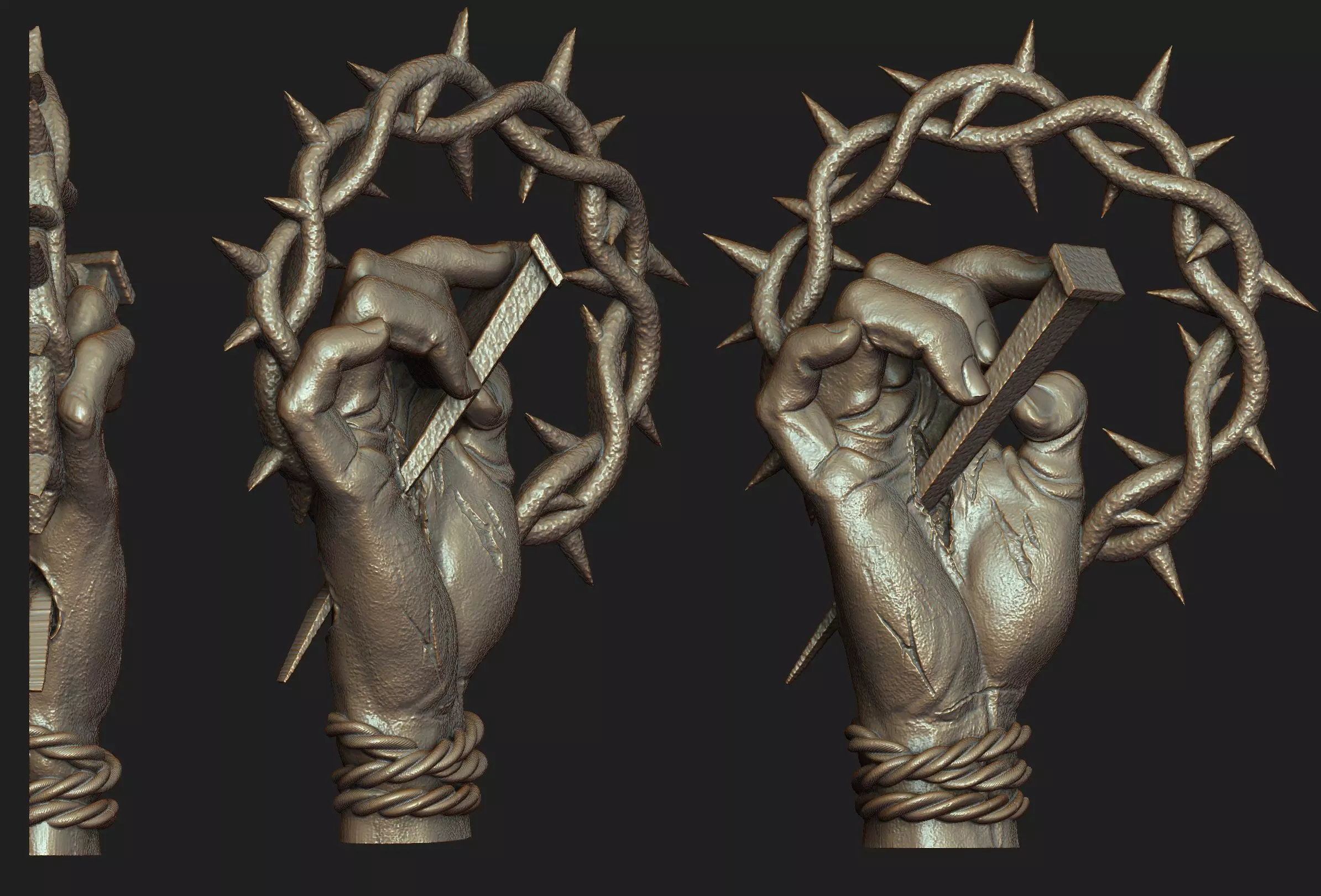 Hand of Jesus Pendant 3D print model_0