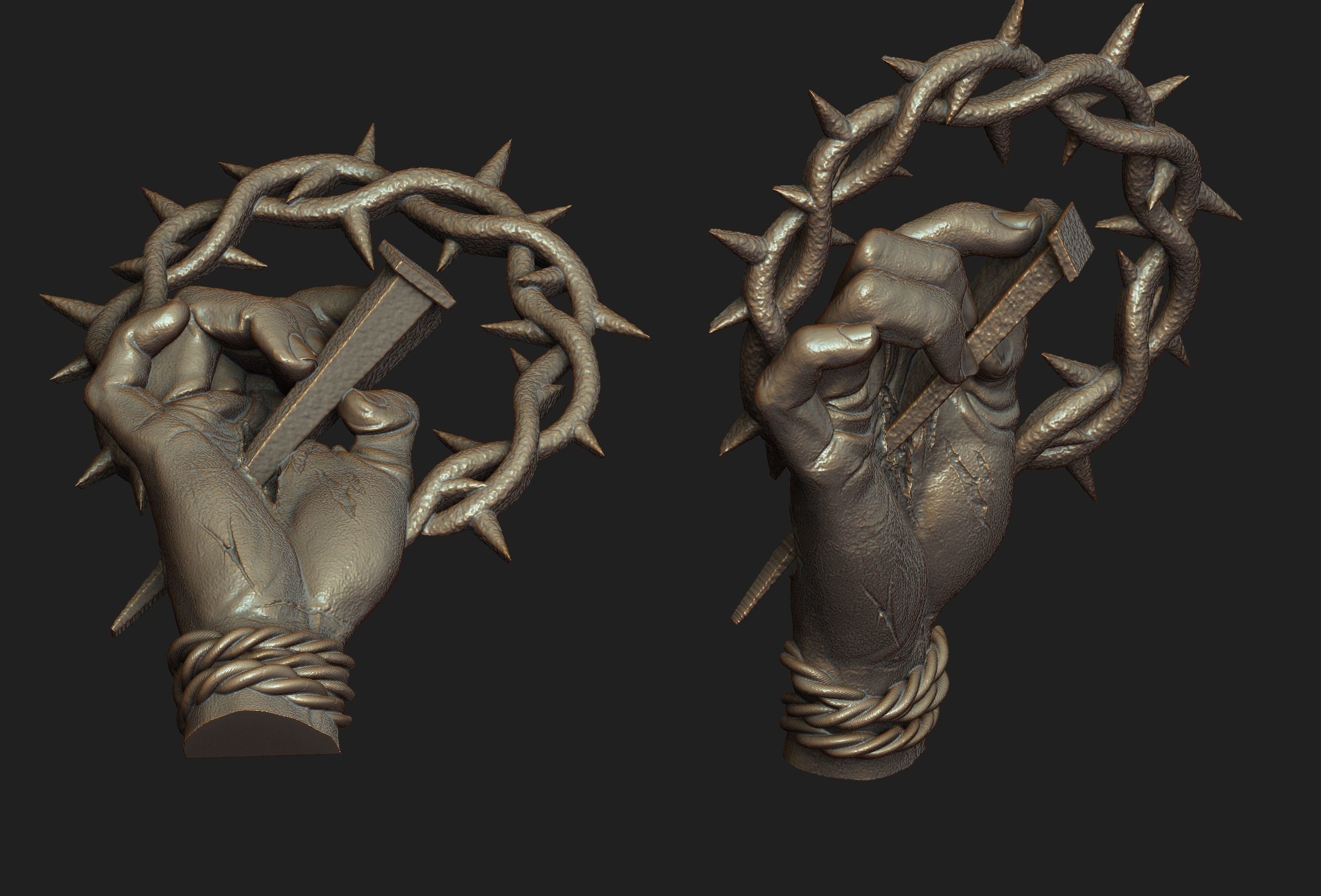 Hand of Jesus Pendant 3D print model_3