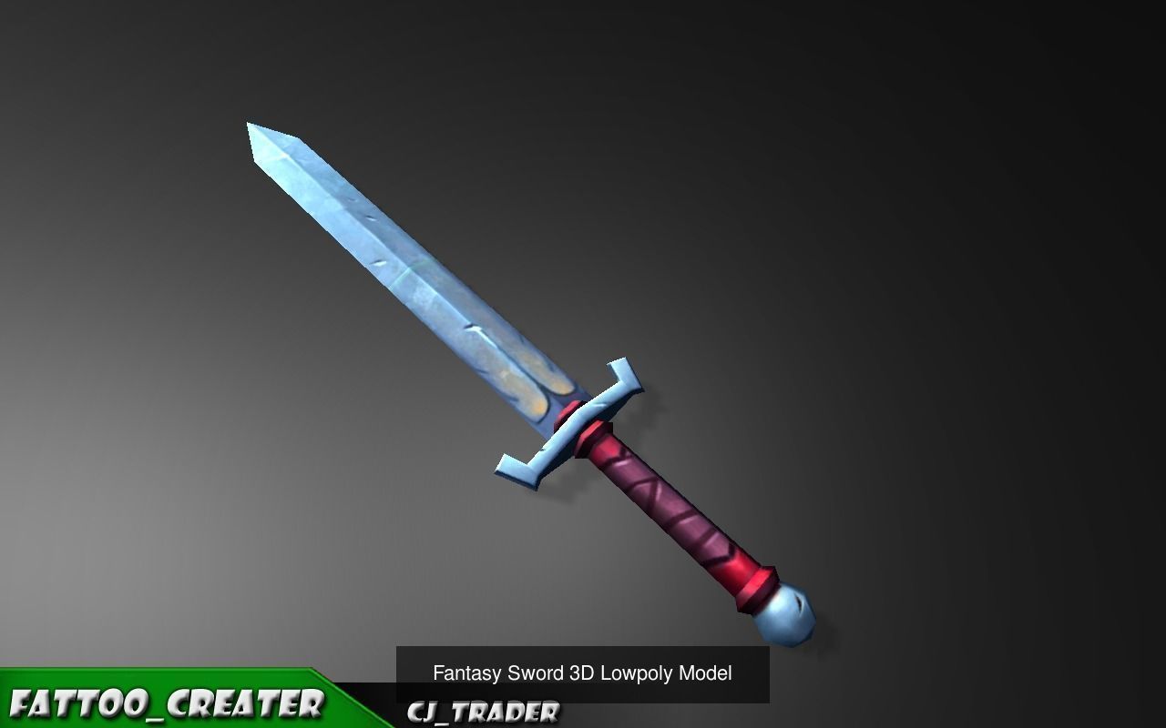 Fantasy Weapon Collection Pack Low-Poly 3D Model _37