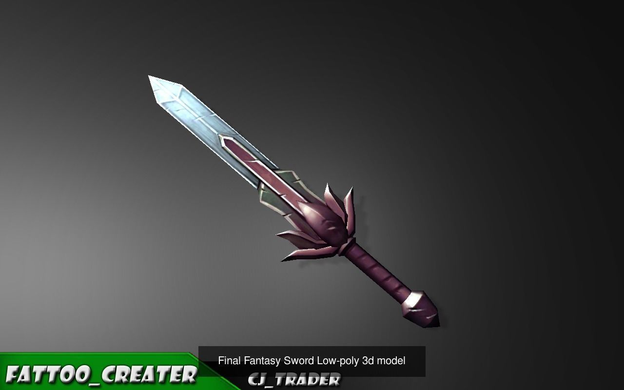 Fantasy Weapon Collection Pack Low-Poly 3D Model _32