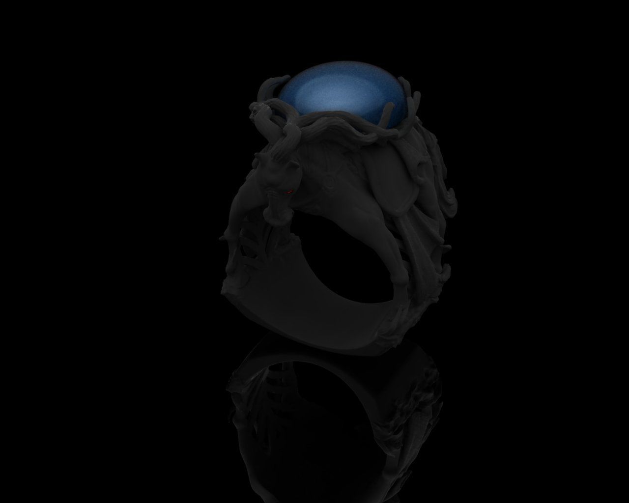 War horse man Ring 3D printing model 3D print model_3