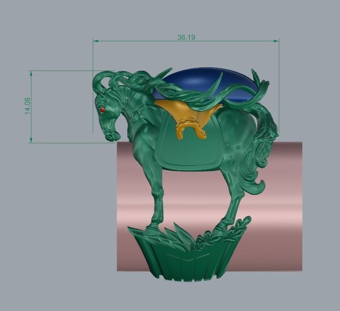 War horse man Ring 3D printing model 3D print model_5