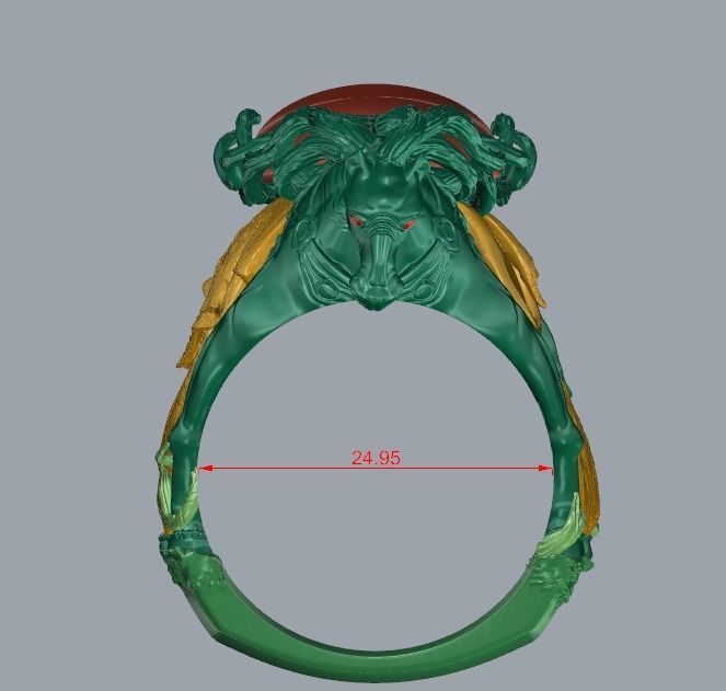 War horse man Ring 3D printing model 3D print model_6