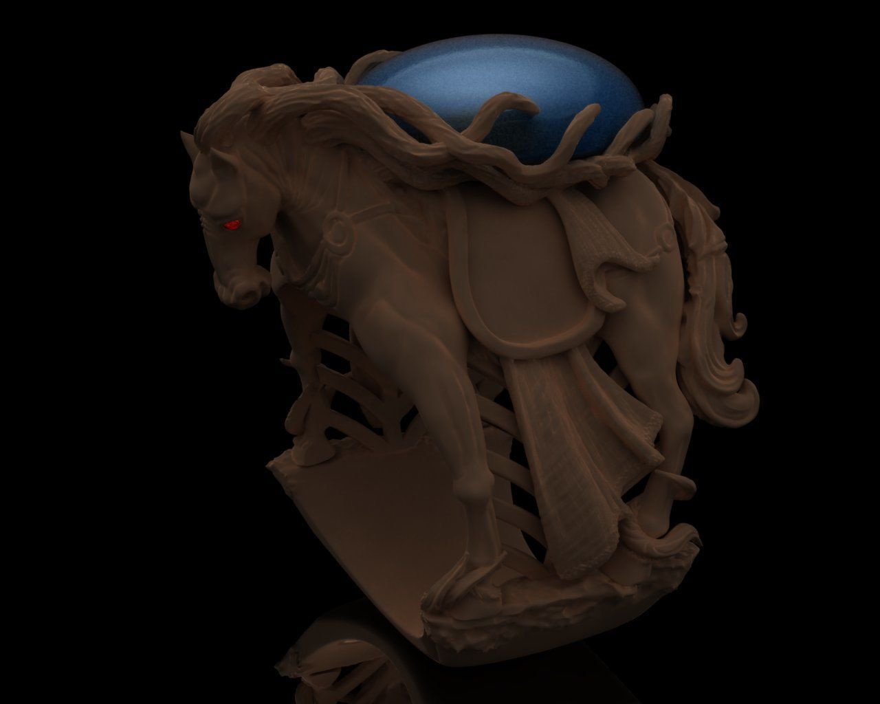 War horse man Ring 3D printing model 3D print model_1