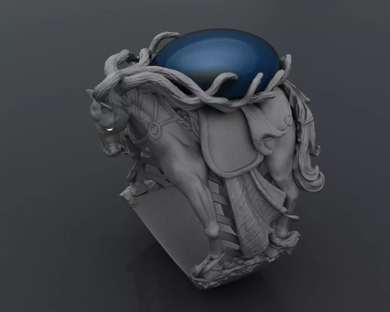 War horse man Ring 3D printing model 3D print model_0