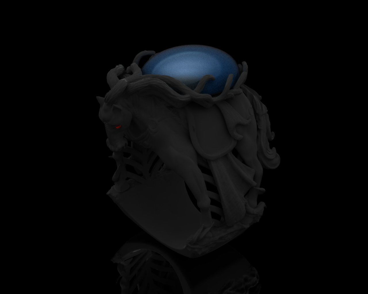 War horse man Ring 3D printing model 3D print model_4