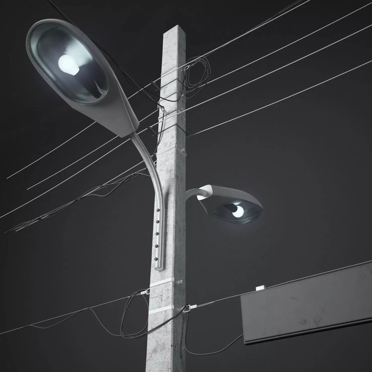 Column street light - street light 3D model_0