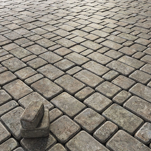 Paving stone gray 3D model