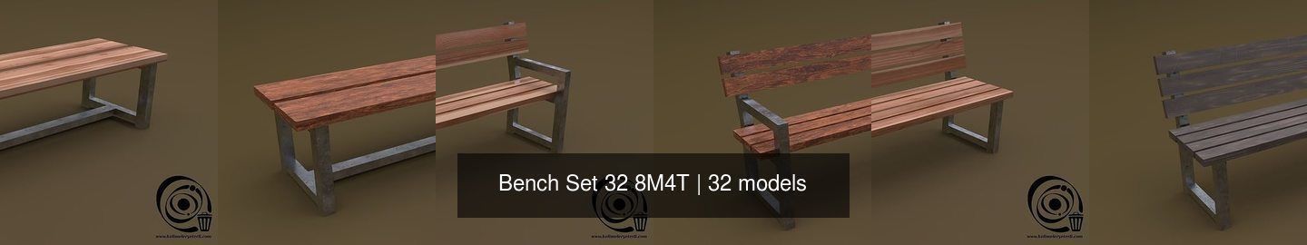 Bench Set 32 8M4T 3D Model Collection_30