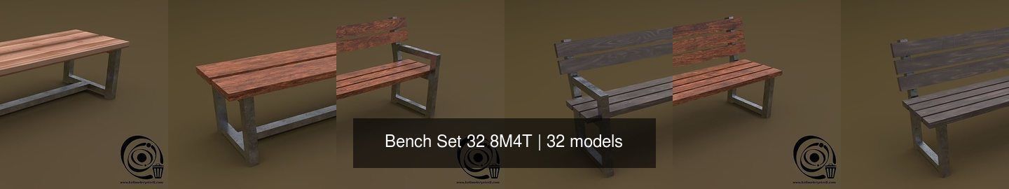 Bench Set 32 8M4T 3D Model Collection_26